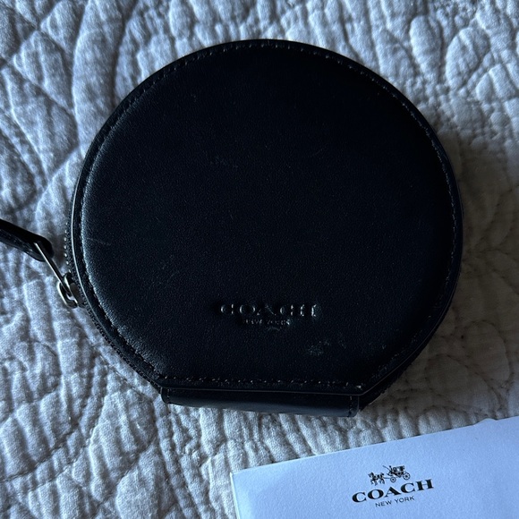 Coach Black glovetanned leather Pac-Man Coin Pouch - Picture 2 of 6